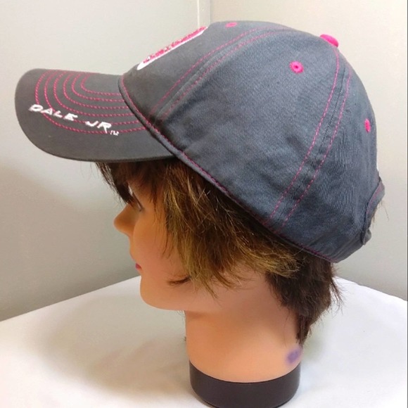 NWOT Chase Authentics Women's Grey and Hot Pink 88 Dale Jr. Rhinestone Cap - Picture 4 of 10